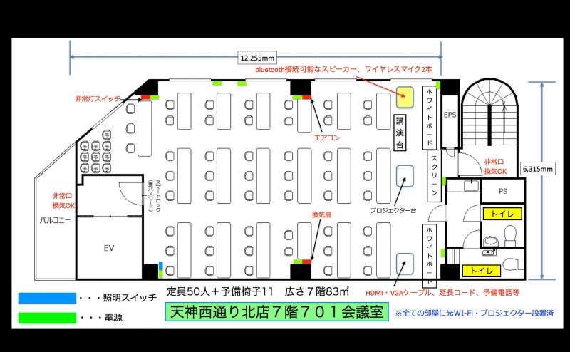 701会議室の間取りです
