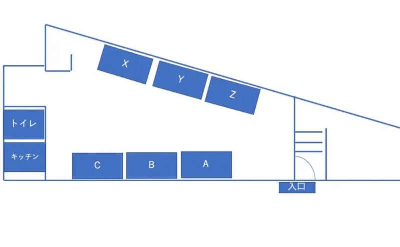 デスクの配置図です。こちらからはC席をご予約いただけます