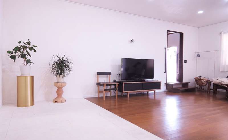 メインホール。50インチのテレビが常設しています。