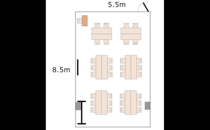 6名×4グループと4名×2グループになります。ご利用内容と人数に合わせて変更できます